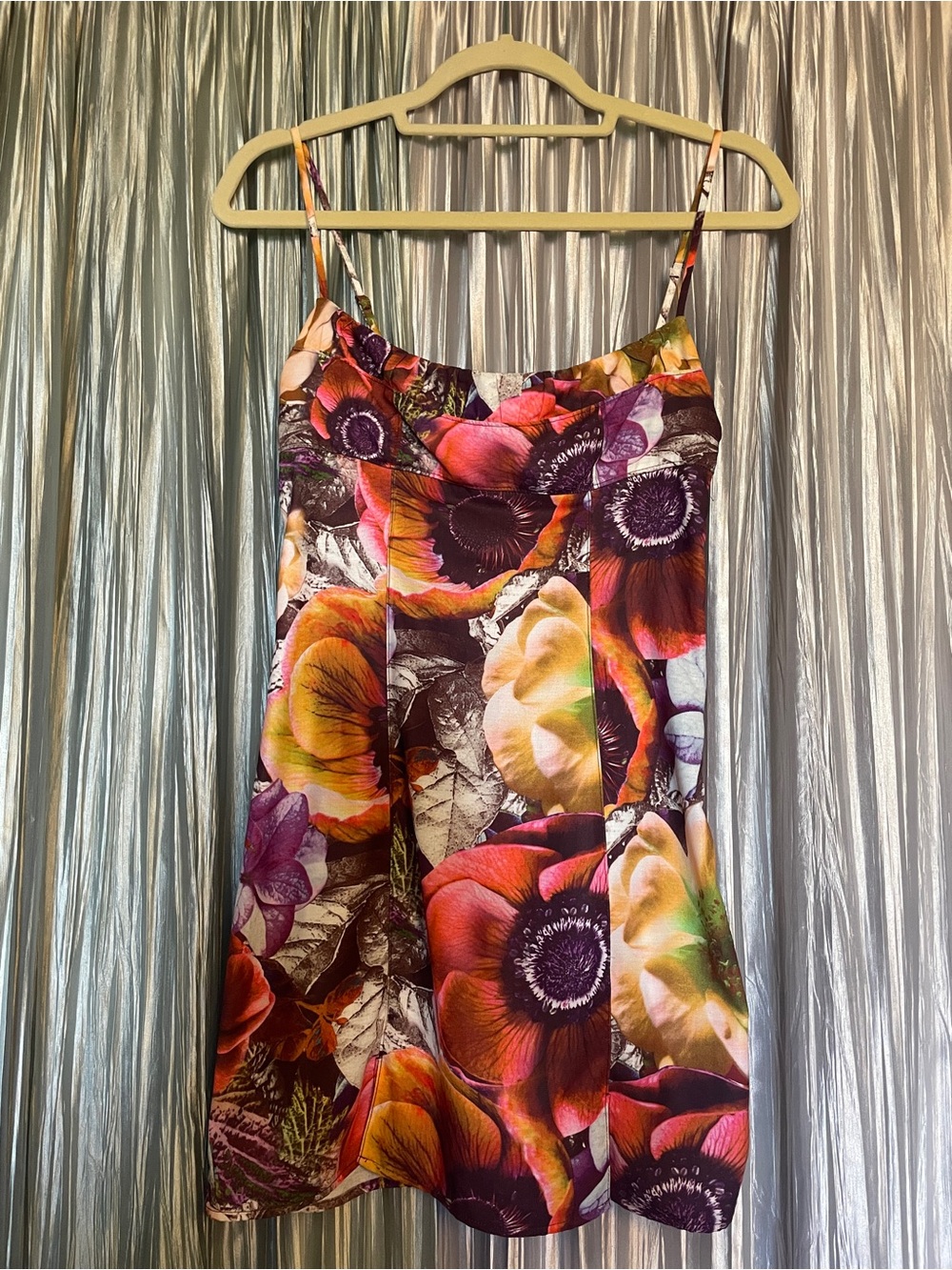 Urban Outfitters Floral Mini Dress in Purple, Pink, Orange and Yellow